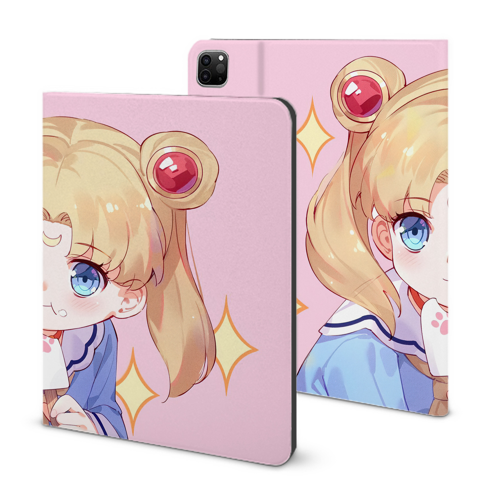 （画像用） 美少女戦士セーラームーン Sailor Moon IPad ケース ブック型 PUレザー TPU 耐衝撃 軽量 薄型 ペン収納なし 全面保護 IPad 各モデル対応